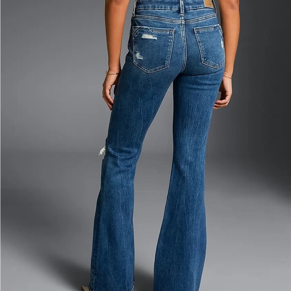 Buckle Distressed Flare Jeans - Picture 2 of 10